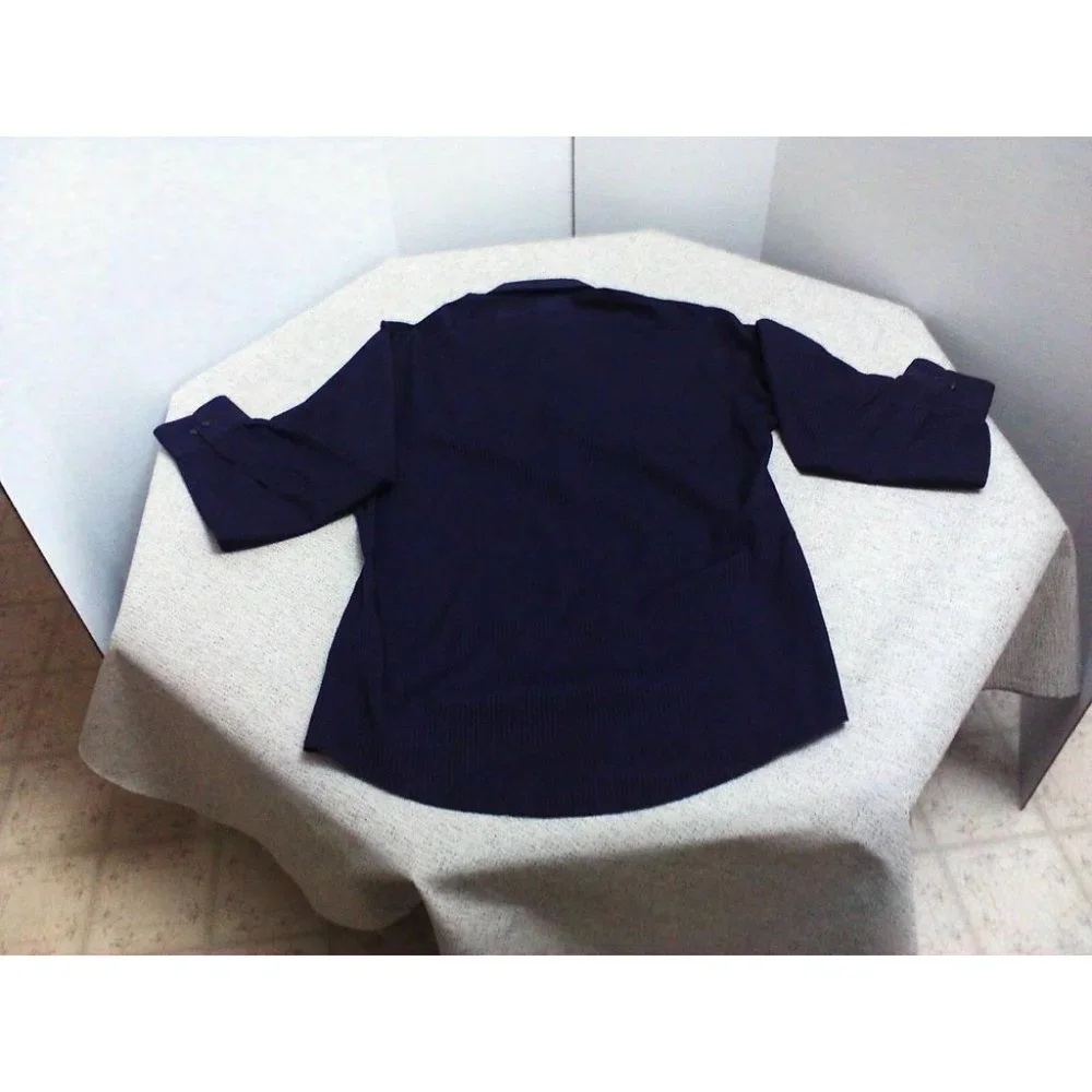 Van Heusen Men's Shirt Casual/Dress Long Sleeve Poly/Cotton Purple 15.5 (34/35) - Picture 3 of 16